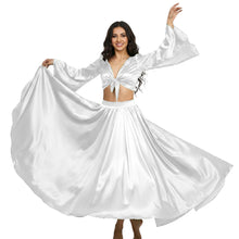 Satin Belly Dance Full Circle Skirt & Ruffle Top Set S-3XL | 41 Colors S76