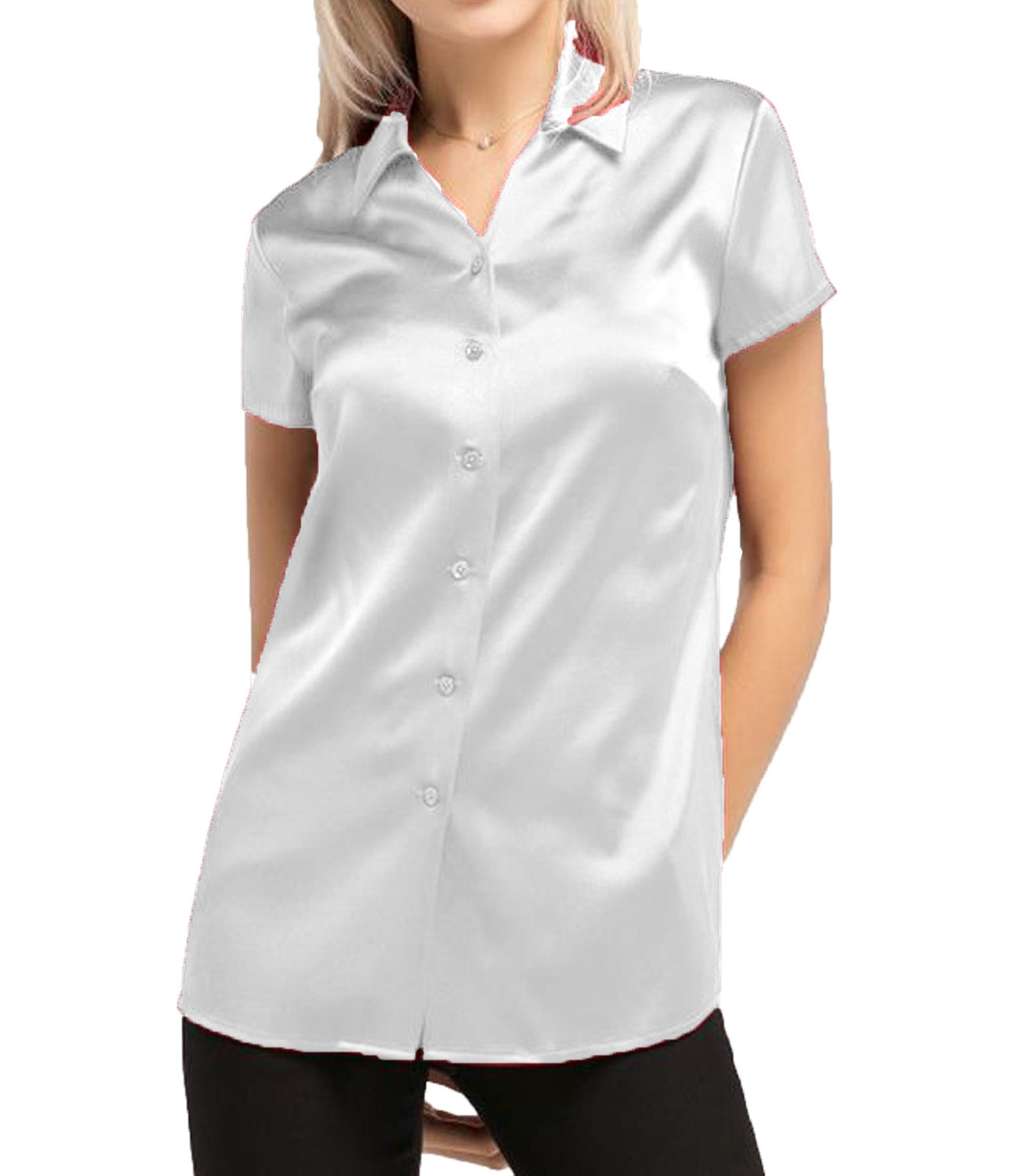 Satin Short Sleeve Shirt S118 - Regular Size 3