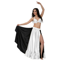 Satin Half Circle Skirt w/ Frill | Elegant Dance Flow S-3XL | 41 Colors S52