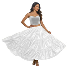 Satin 8 Yard 3 Tier Belly Dance Skirt | Full Volume Flow S-5XL S3