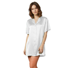 Satin Night Wear Long Shirt | Loose Sleep Shirt Dress S-3XL | 41 Colors S111