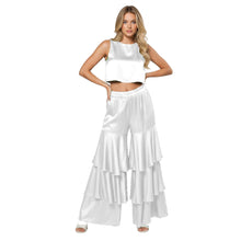 Satin 3-Layer Palazzo Pants | Wide Leg Party Trousers S-3XL | 41 Colors S97