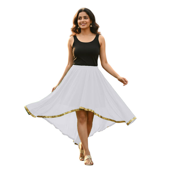 Chiffon High-Low Belly Dance Skirt | Designer Asym Flow S-5XL C66