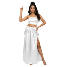 Satin Side Cut Draped Skirt | High Slit Flow Maxi S-3XL | 41 Colors S42