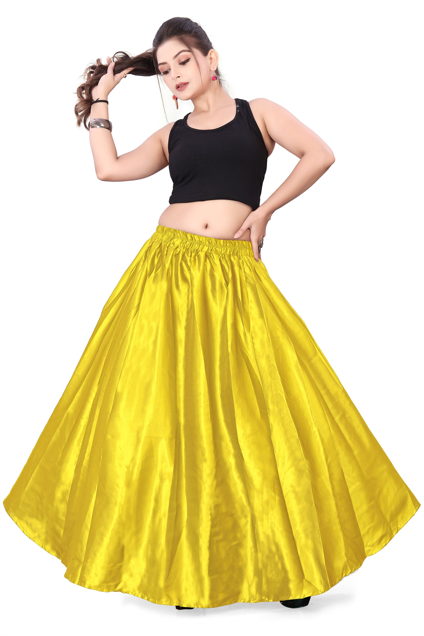 Satin Belly Dance Half Circle Skirt S9-Regular Size 3