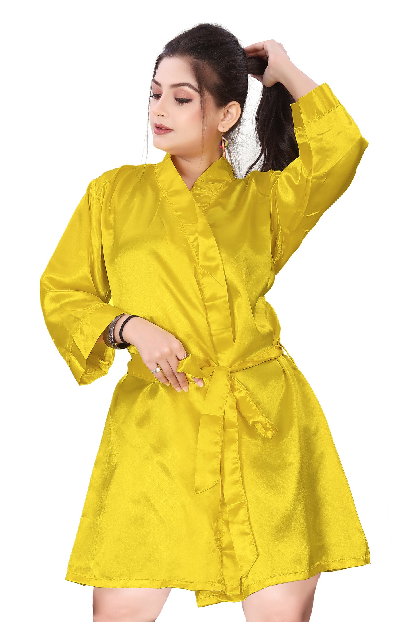 Satin Night Wear Bathrobe For Women S104-Regular Size 1