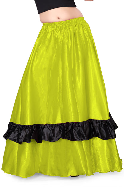 Belly Dance Satin Full Circle Skirt With Frill S33-Regular Size 3