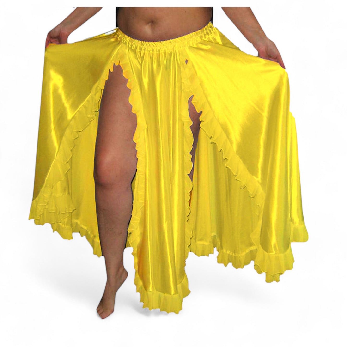 Women Belly Dance Satin 2 Side slite  Skirt S102- Regular Size 3