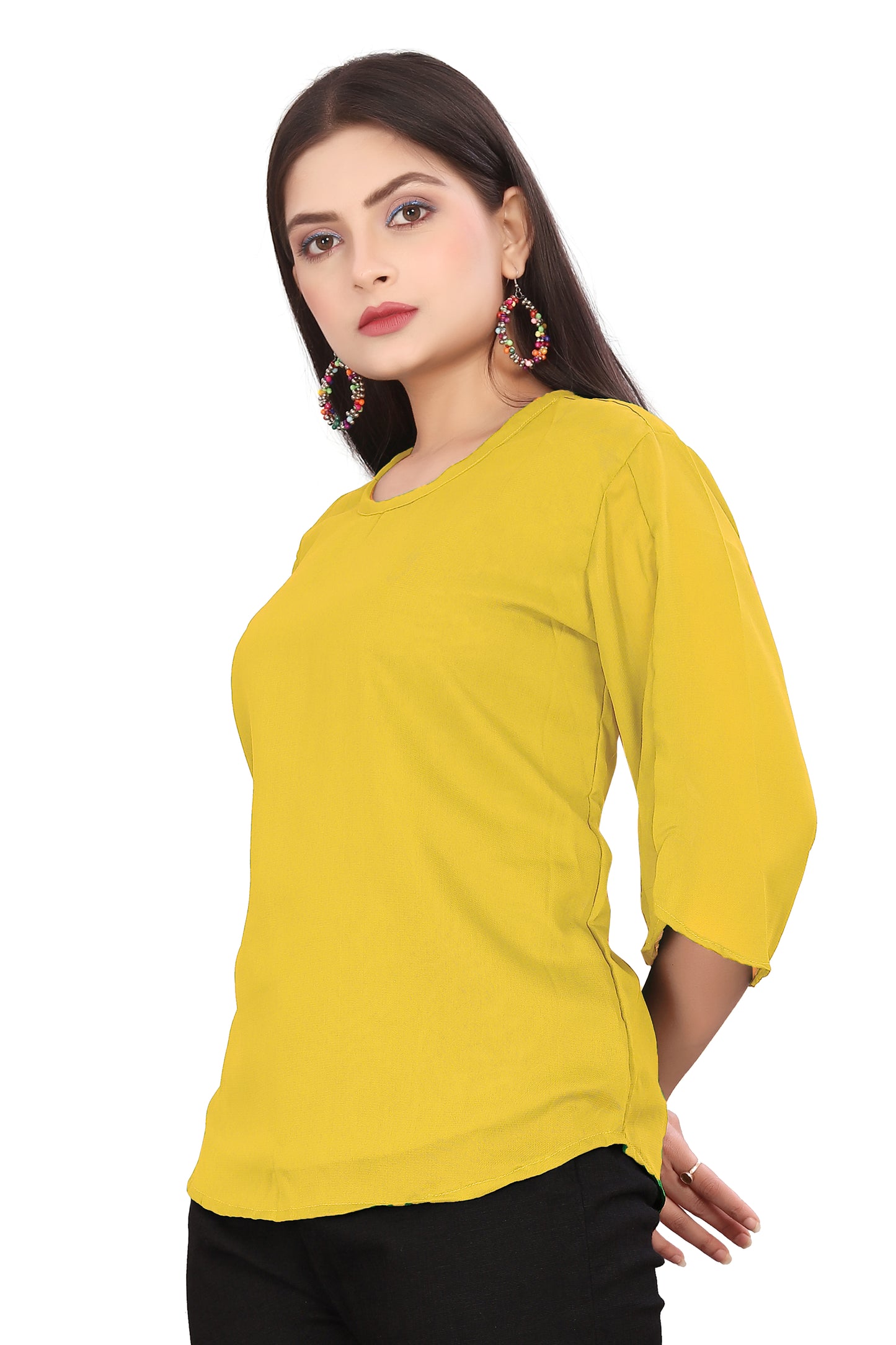 Chiffon Round neck Regular Wear Top C52- Regular Size 1