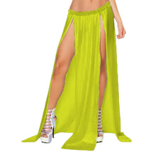 Belly Dance Satin Both side slit  cut Skirt S96 - Regular Size 3