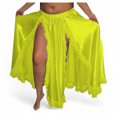 Women Belly Dance Satin 2 Side slite  Skirt S102- Regular Size 3