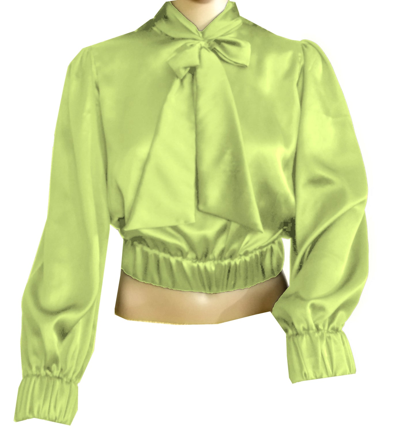 satin bow shirt S27  - Regular Size 3