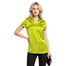 Satin Short Sleeve Button Down Shirt | Chic Blouse S-3XL | 41 Colors S118