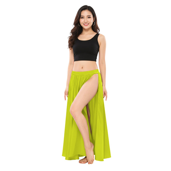Satin Belly Dance Side Cut Skirt | Side Cut Flow Costume S-3XL | 30 Colors S36