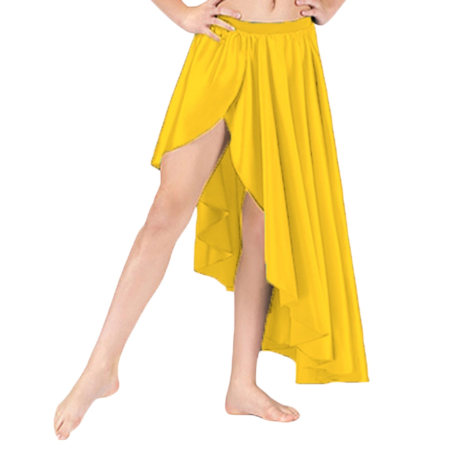 Belly Dance Satin Skirt Ballet Asymmetrical skirt S72 - Regular Size 3