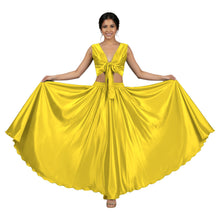 Fluroscent Green Satin Belly Dance Costume, vibrant neon set.