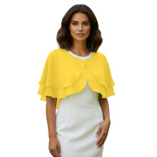Double Layer Chiffon Peplum Shrug | Solid Color Elegant Evening Bolero | Women's Dressy Cardigan Cover-Up Top C40