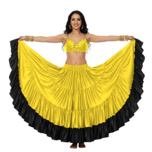 Ultimate Satin 25 Yard 4 Tier Skirt | Black Contrast Flow S-3XL S65