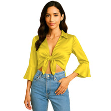 Satin Self Tie Cover Up Top | Adjustable Party Blouse S-3XL | 41 Colors S119