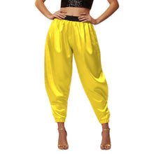 Satin Tapered Party Pants • Plus Size Elastic Waist Trousers • Women's Elegant Night Out Bottoms  S145