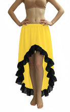 Chiffon Belly Dance Asymmetrical Skirt – 30 Colors, S–5XL | Flowing Tribal & Performance Dance Skirt C22