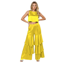 Satin 3-Layer Palazzo Pants | Wide Leg Party Trousers S-3XL | 41 Colors S97