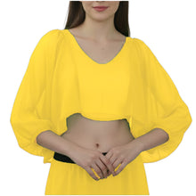 Cobalt Blue Full Flair Ruffle Sleeve Belly Dance Top, vibrant stretch fit top.