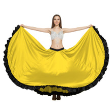 Satin 16 Yard Full Circle Skirt Black Frill | Pro Flow S-3XL S51