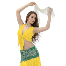 Chiffon Belly Dance Ruffle Top | Sleeveless Self-Tie S-5XL | 30 Colors C68