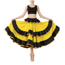 Satin Full Circle Skirt Black Frill | 360° Dance Flow S-3XL S75