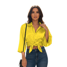 Satin Button Down Crop Top | High-Shine Shirt S-3XL | 41 Colors S116