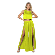 Front Cut Palazzo & Top Set for Women – Wide Leg Slit Pants Co-Ord Outfit, 41 Colors, S–5XL S147