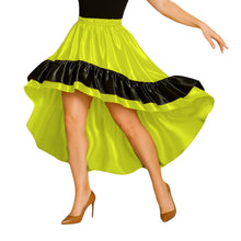 Satin Asymmetrical Dance Skirt Frill | High-Low Flow S-3XL S48