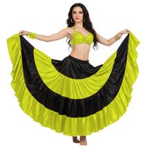 Satin 25 Yd 4 Tier Multi Color Skirt | Belly Dance Flow S-5XL S5
