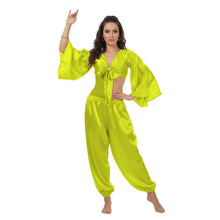 Satin Belly Dance Harem & Top Set | Full Costume S-3XL | 41 Colors S40