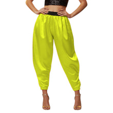 Satin Tapered Party Pants • Plus Size Elastic Waist Trousers • Women's Elegant Night Out Bottoms  S145