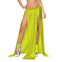 Satin Maxi Skirt Front Slit | Full Length Party Wear S-3XL S96