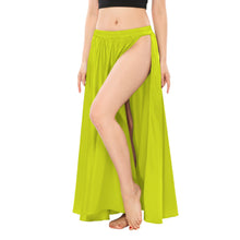 Satin Belly Dance Side Cut Skirt | Side Cut Flow Costume S-3XL | 30 Colors S36