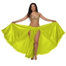 Satin Full Circle Skirt w/ Slit | 360° Dance Flow S-3XL | 41 Colors S102