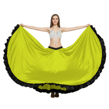 Satin 16 Yard Full Circle Skirt Black Frill | Pro Flow S-3XL S51