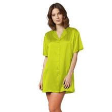 Satin Night Wear Long Shirt | Loose Sleep Shirt Dress S-3XL | 41 Colors S111