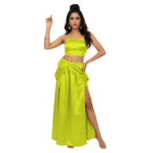 Satin Side Cut Draped Skirt | High Slit Flow Maxi S-3XL | 41 Colors S42