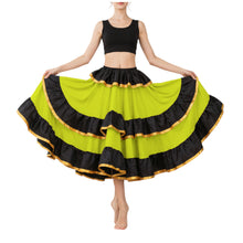 Satin Full Circle Skirt Black Frill | 360° Dance Flow S-3XL S75