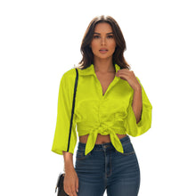 Satin Button Down Crop Top | High-Shine Shirt S-3XL | 41 Colors S116