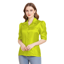 Satin Puff Sleeve Button Down Shirt | Elegant Top S-3XL | 41 Colors S80