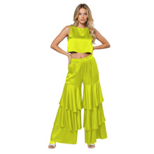 Satin 3-Layer Palazzo Pants | Wide Leg Party Trousers S-3XL | 41 Colors S97