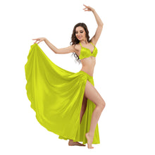 Satin Full Circle Belly Dance Skirt | Side Slit Flow S-5XL S2