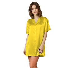 Satin Night Wear Long Shirt | Loose Sleep Shirt Dress S-3XL | 41 Colors S111