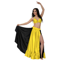 Satin Half Circle Skirt w/ Frill | Elegant Dance Flow S-3XL | 41 Colors S52