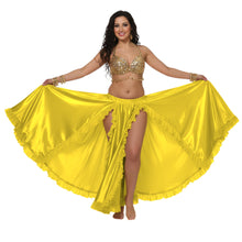 Satin Full Circle Skirt w/ Slit | 360° Dance Flow S-3XL | 41 Colors S102
